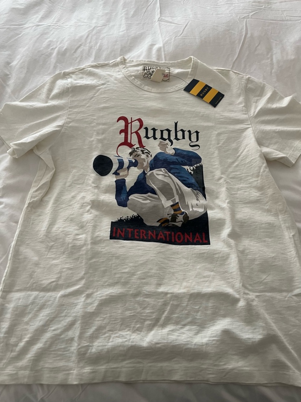 Polo by Ralph Lauren White Short-Sleeve 'Rugby International' Graphic Tee
